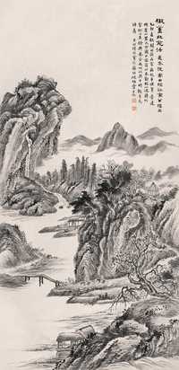 陆恢 1915年作 西山幽居 立轴